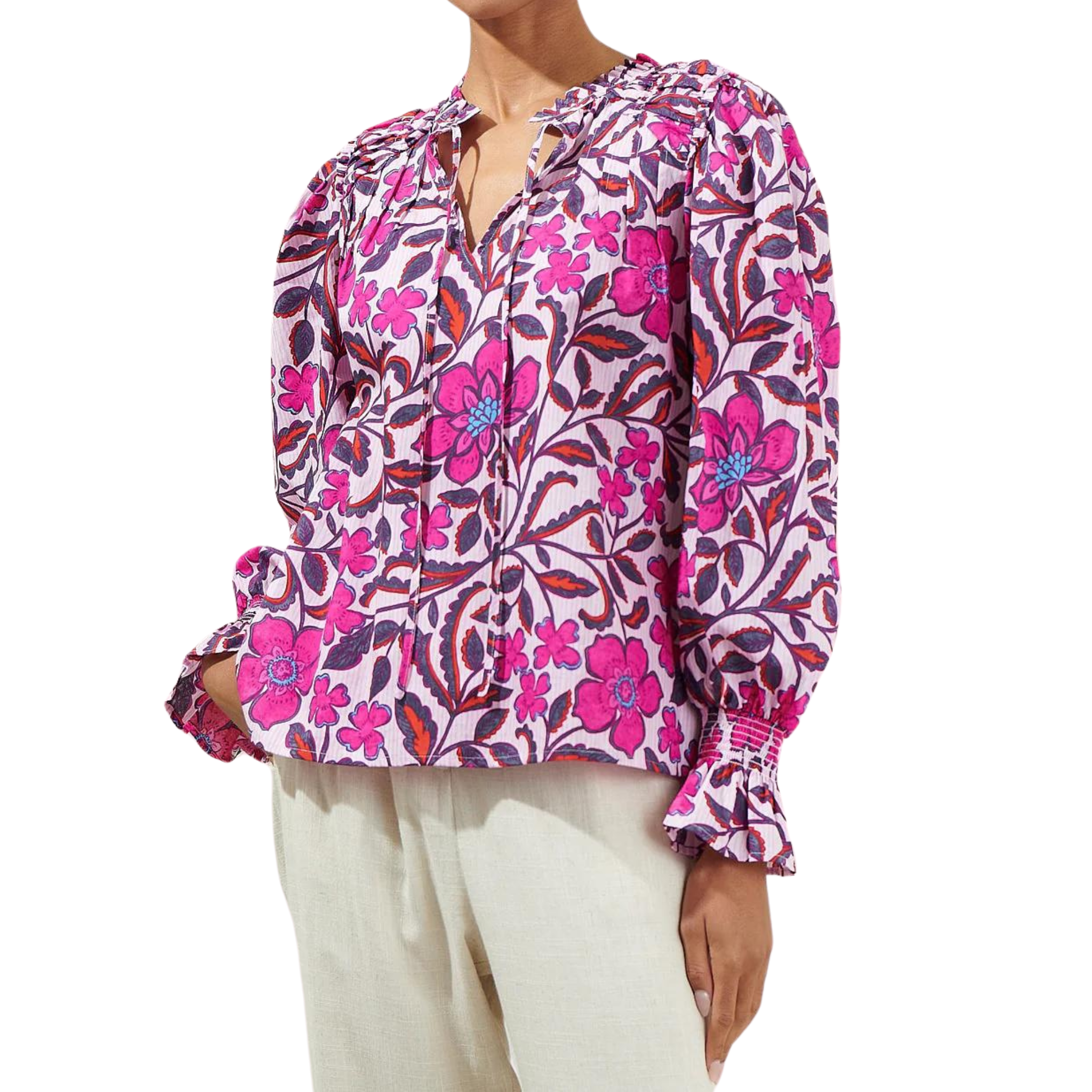 Aubrey Floral Russo Long Sleeve Blouse