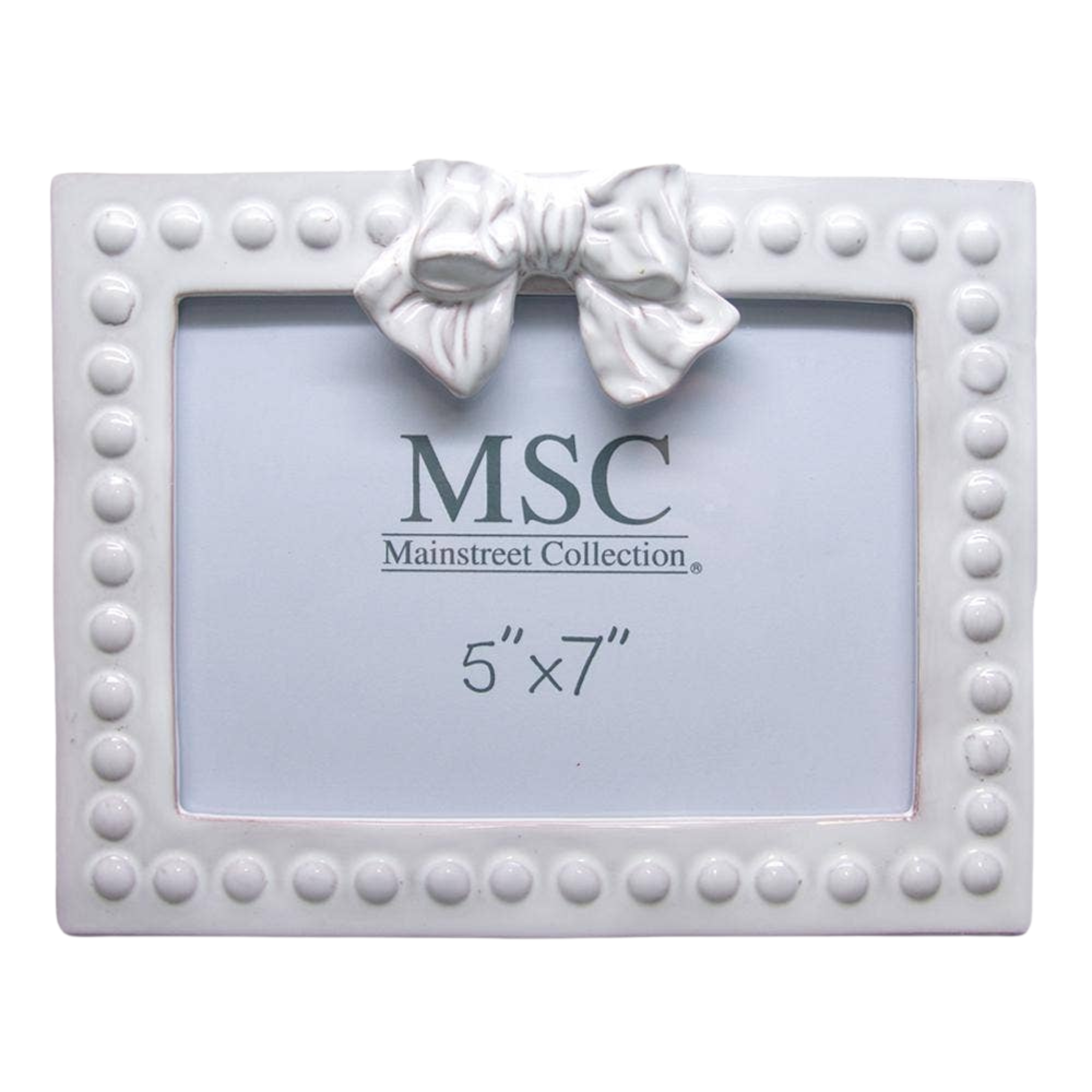 Whitewash Bow Picture Frame | 5" x 7"