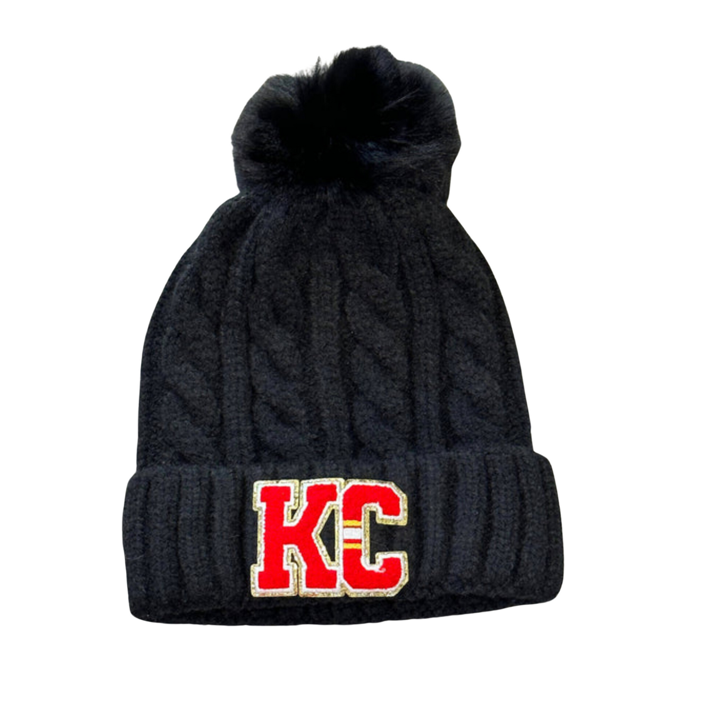 KC Striped Beanie | Black