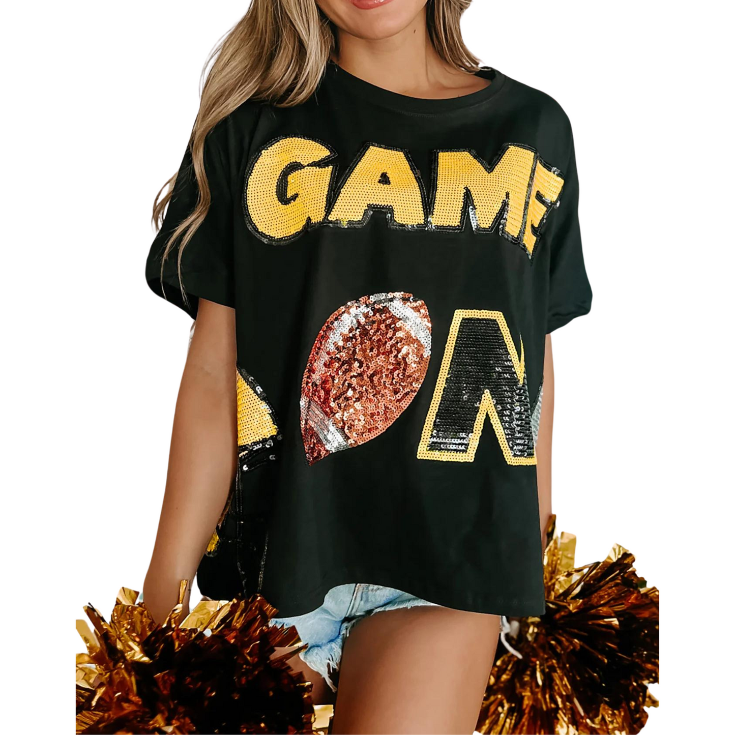 "Game On" Oversized Sequin Top