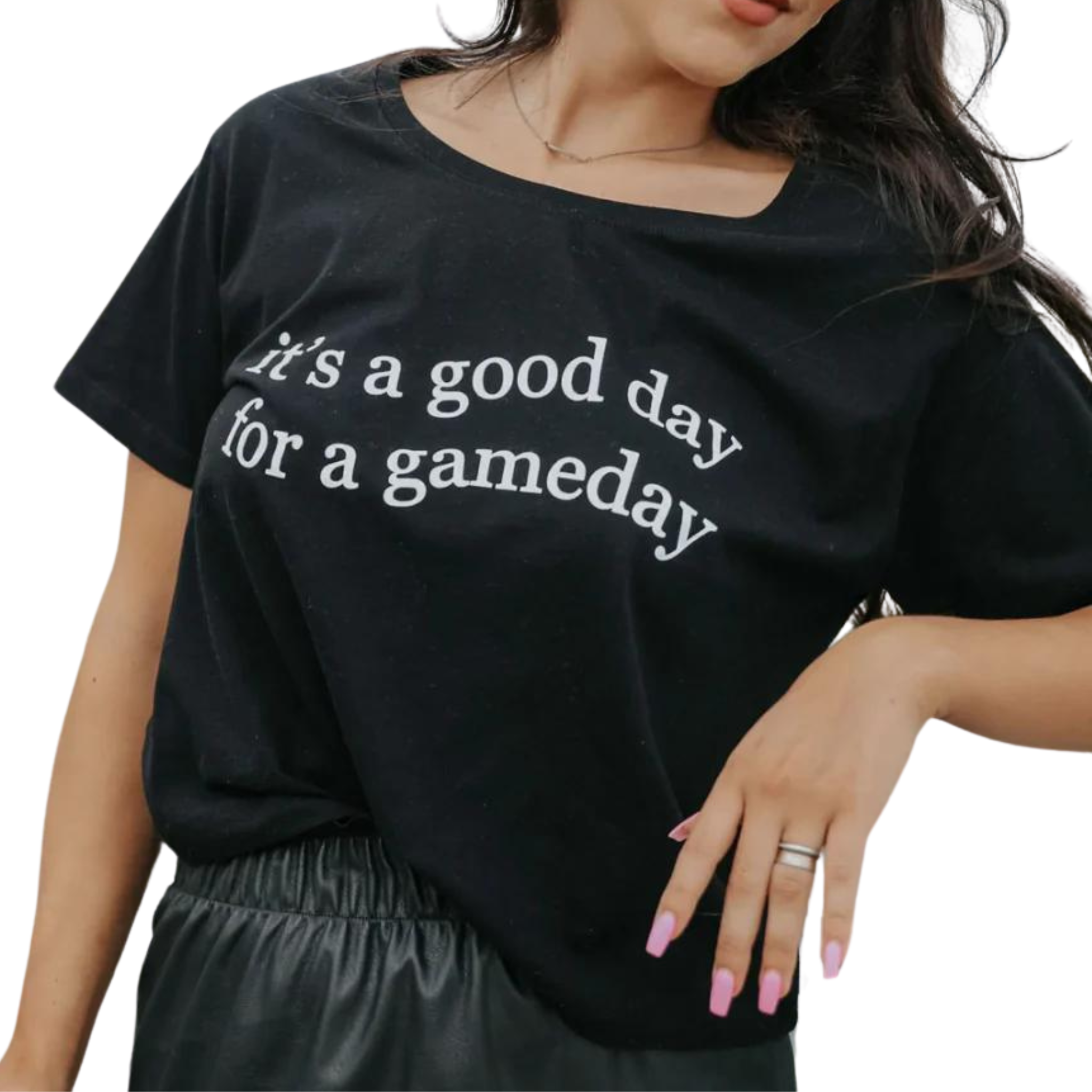 Good Day for a Gameday Crop Graphic Tee