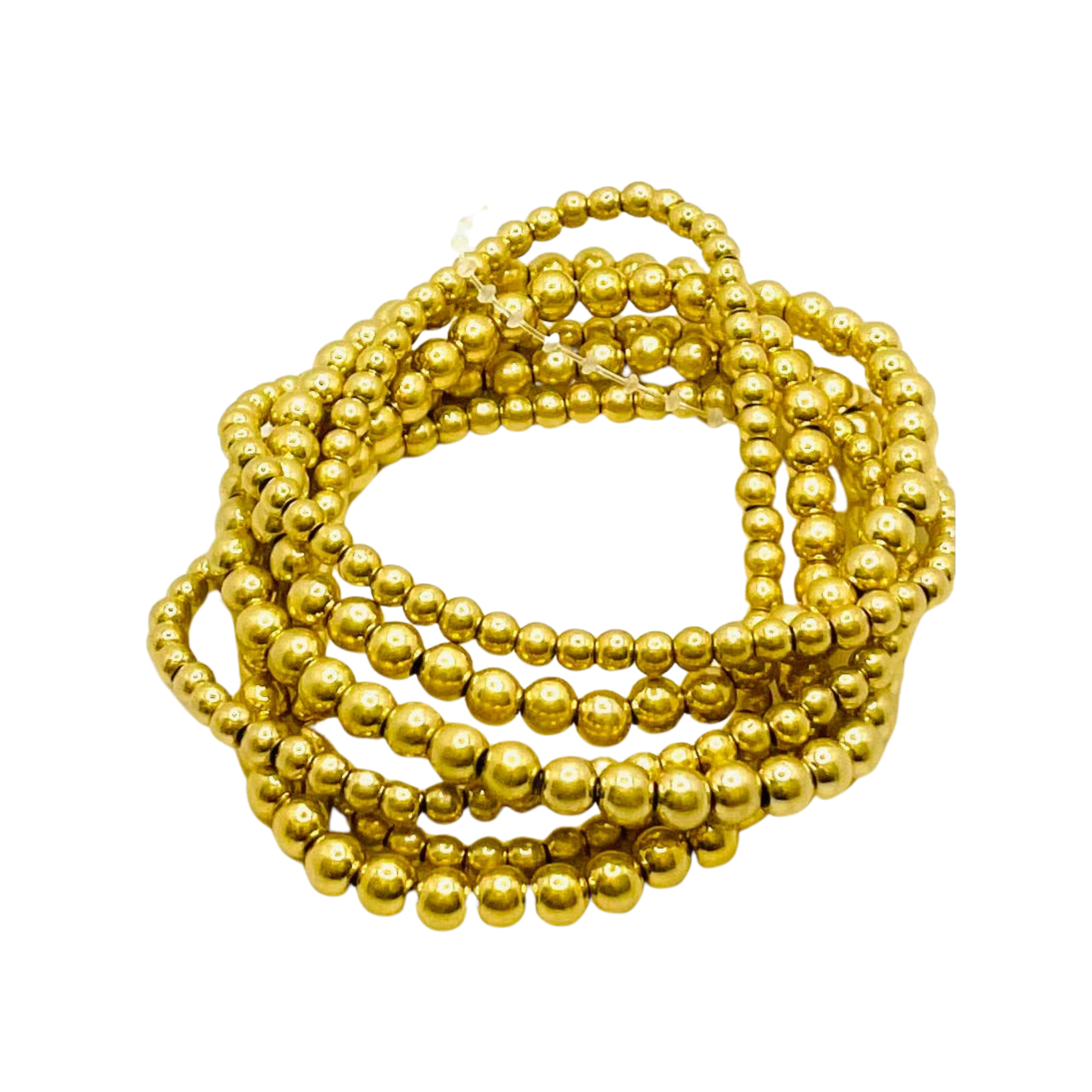 Gold 6 Row Beaded Bracelet