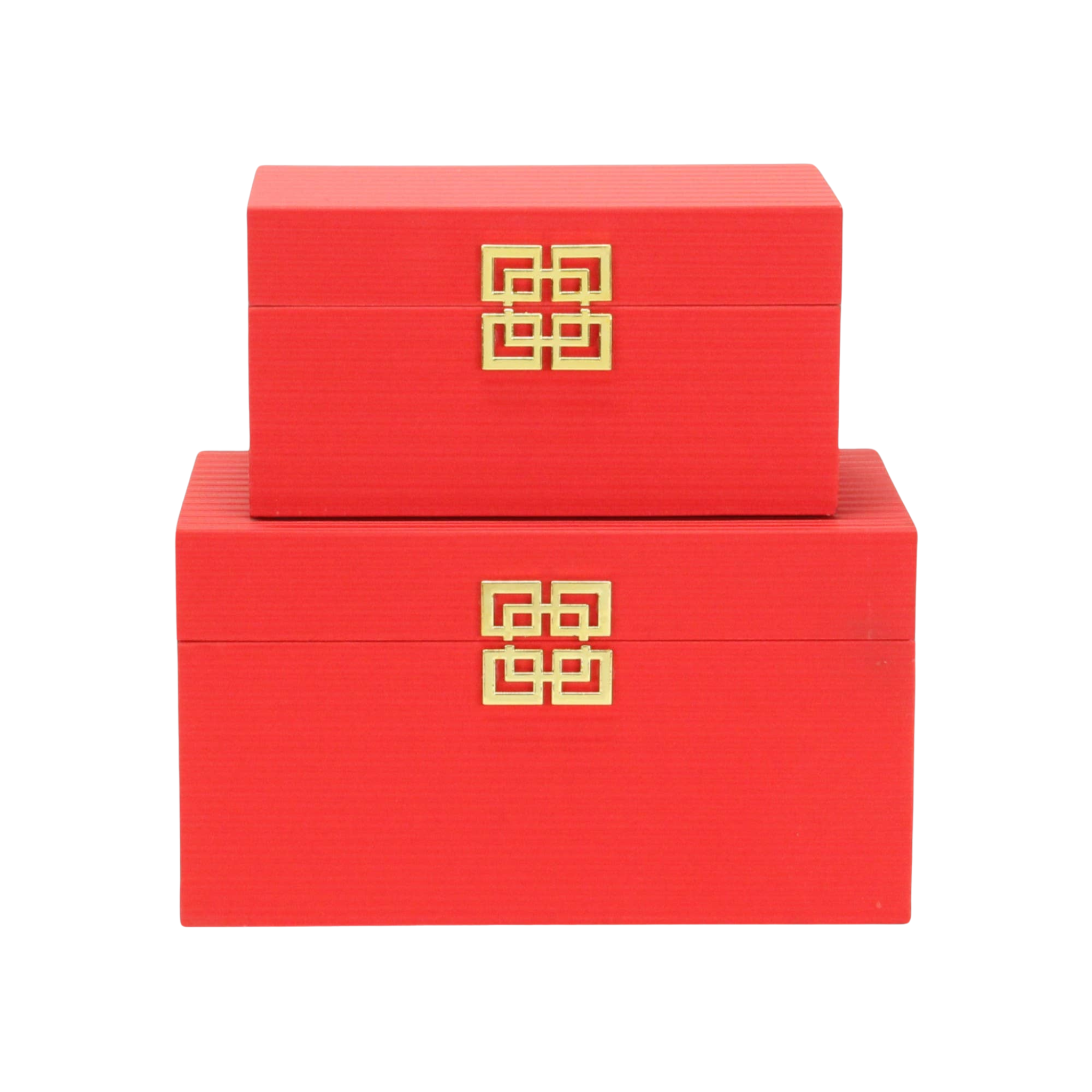 Red Striped Storage Box Gold Emblem | 2 Sizes