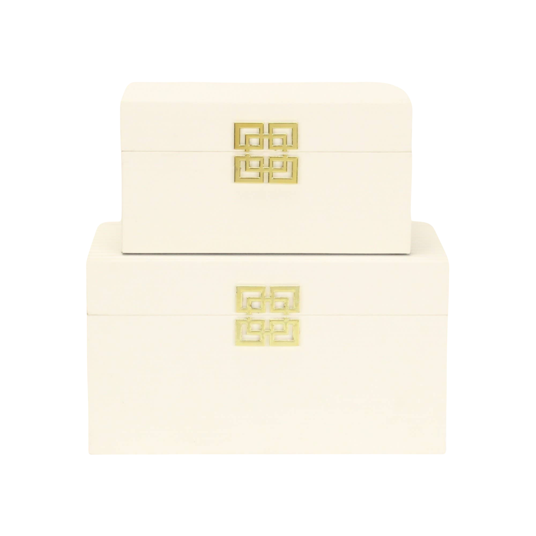 White Striped Box Gold Emblem | Gold Emblem | 2 Sizes