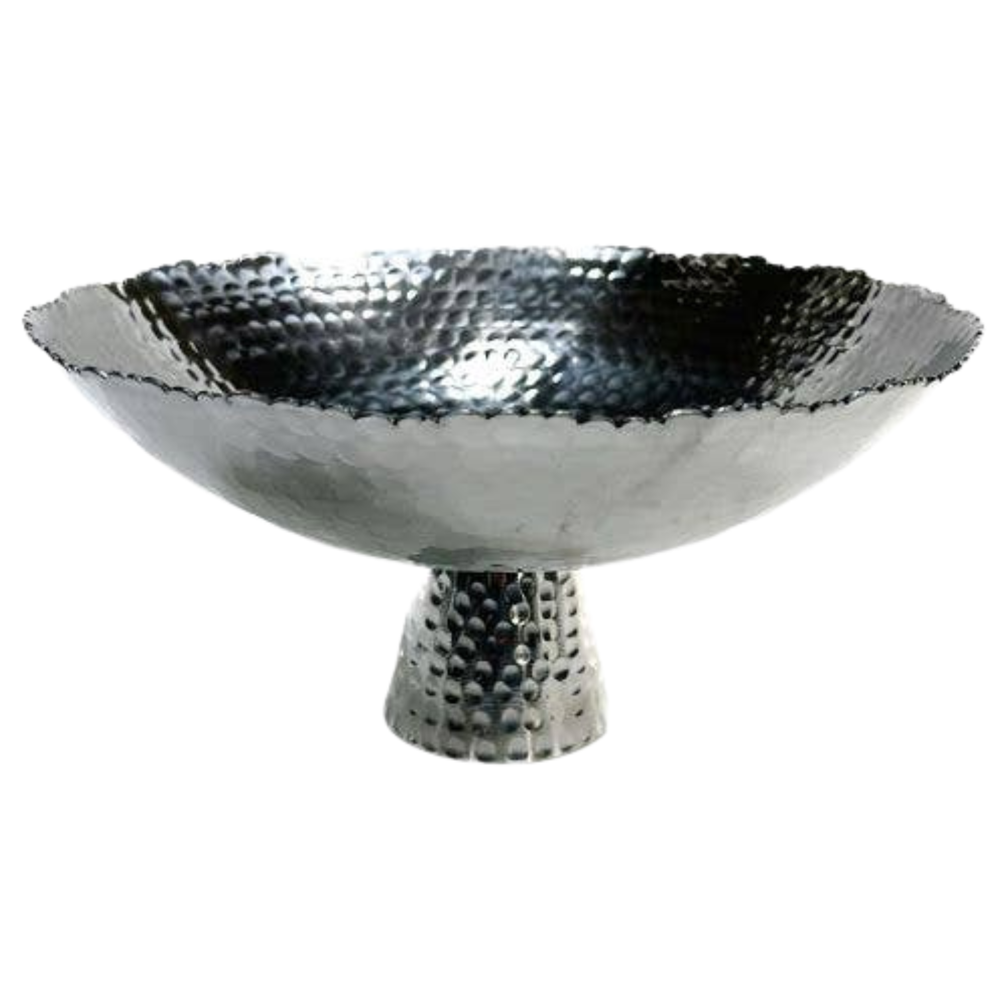 Hammered Shallow Pedestal Bowl