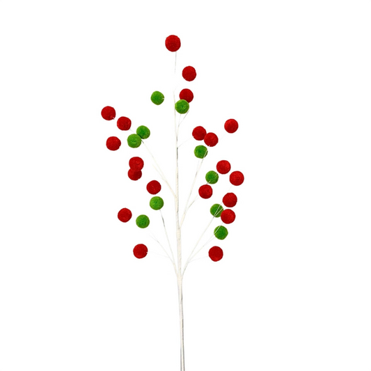 "Let the Festivities Begin" Pom Pom Christmas Spray | 32"