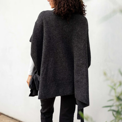 Cape Poncho Sweater | Charcoal