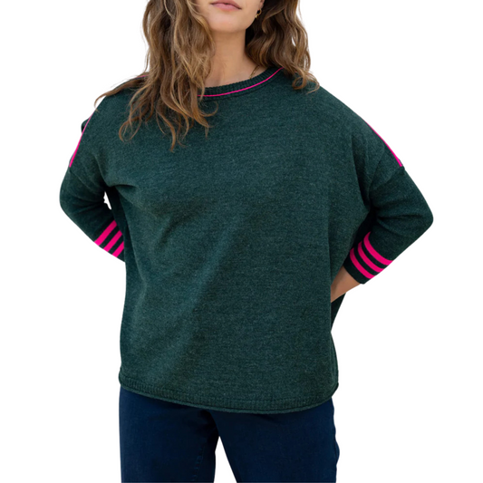 Catalina Crewneck Sweater | Alpine/Lipstick