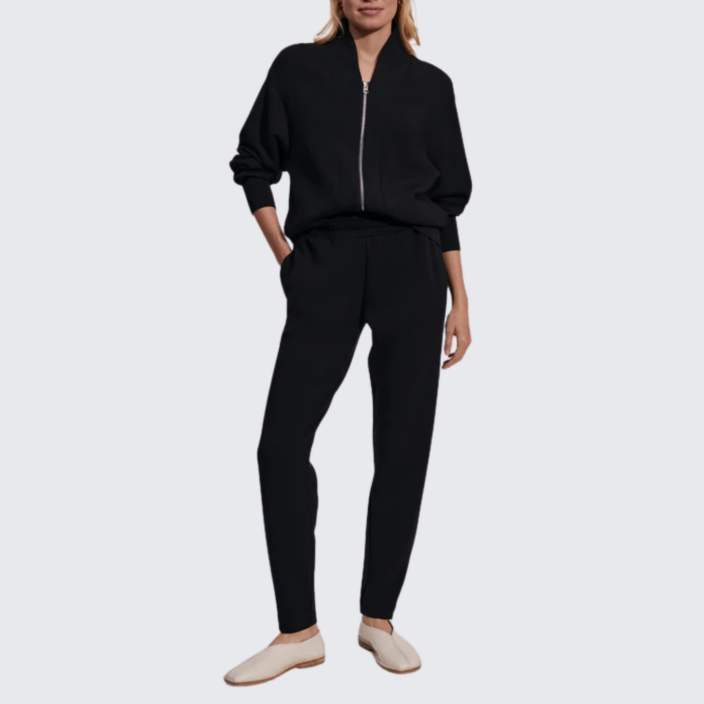 Slim Zip Hem Pant | Black