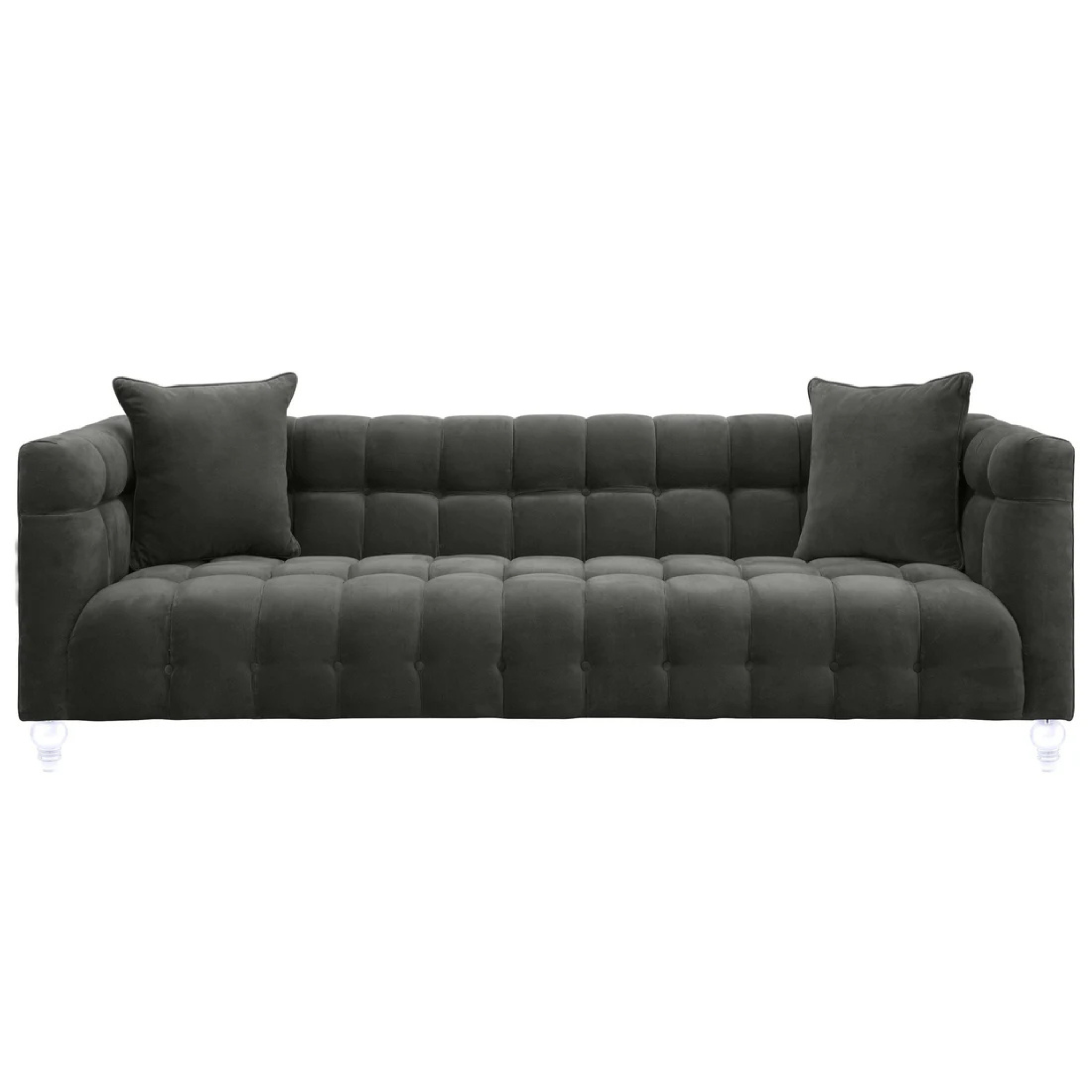 Bea Velvet Tufted Sofa | Grey