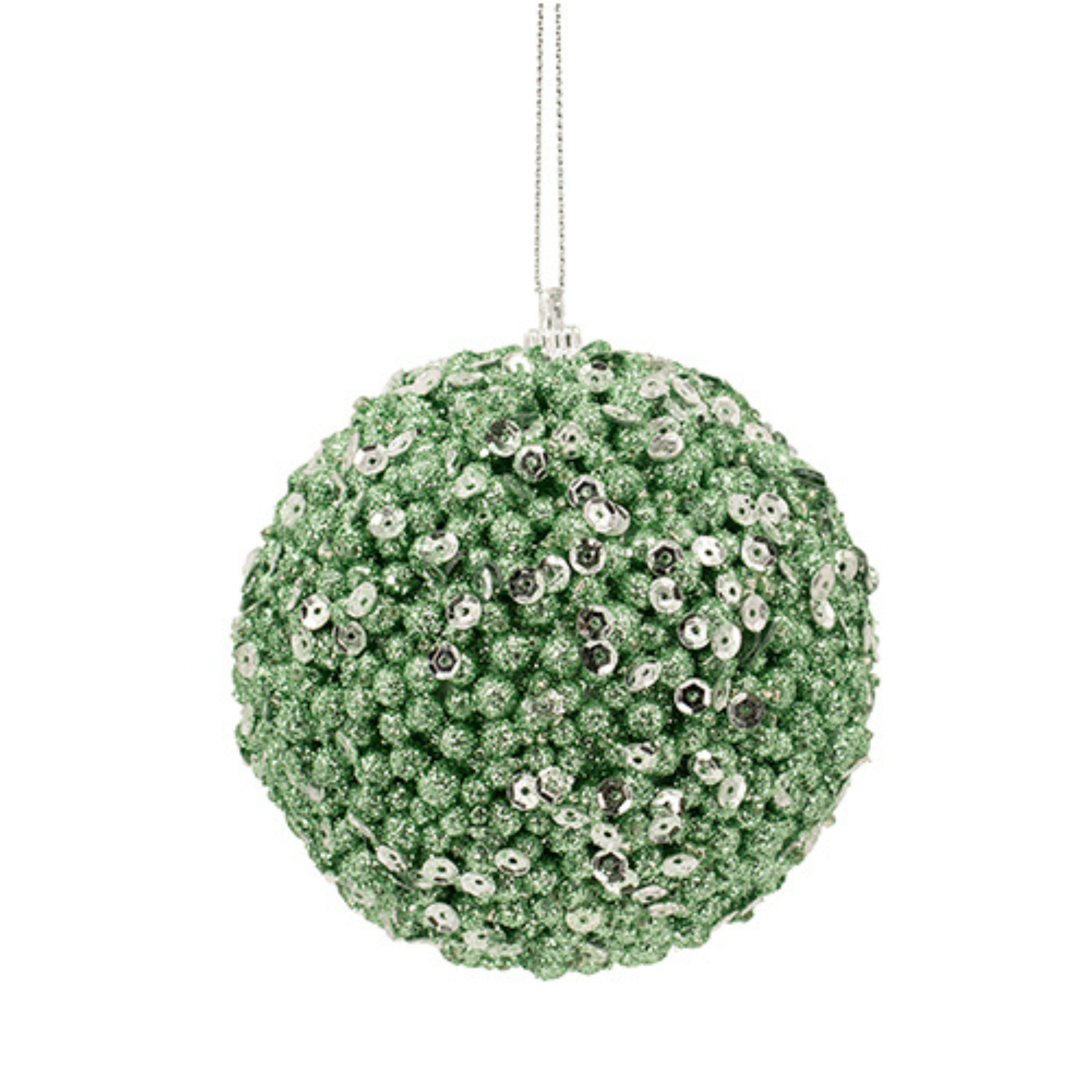 Green Shimmer Ball Ornament | 4"