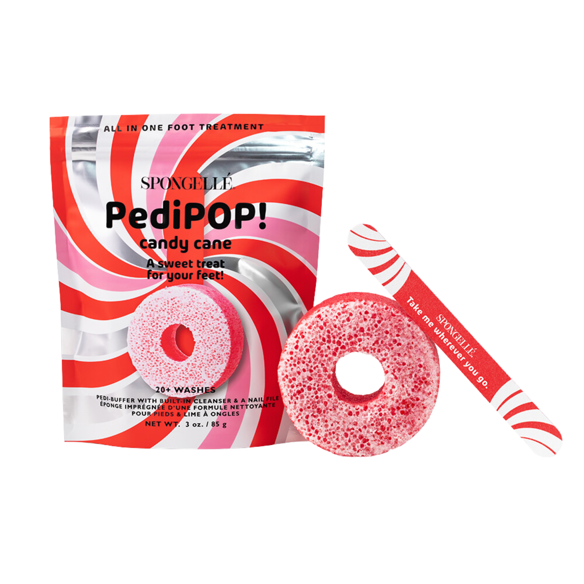 Candy Cane Holiday PediPOP Pedi Buffer & Nail File