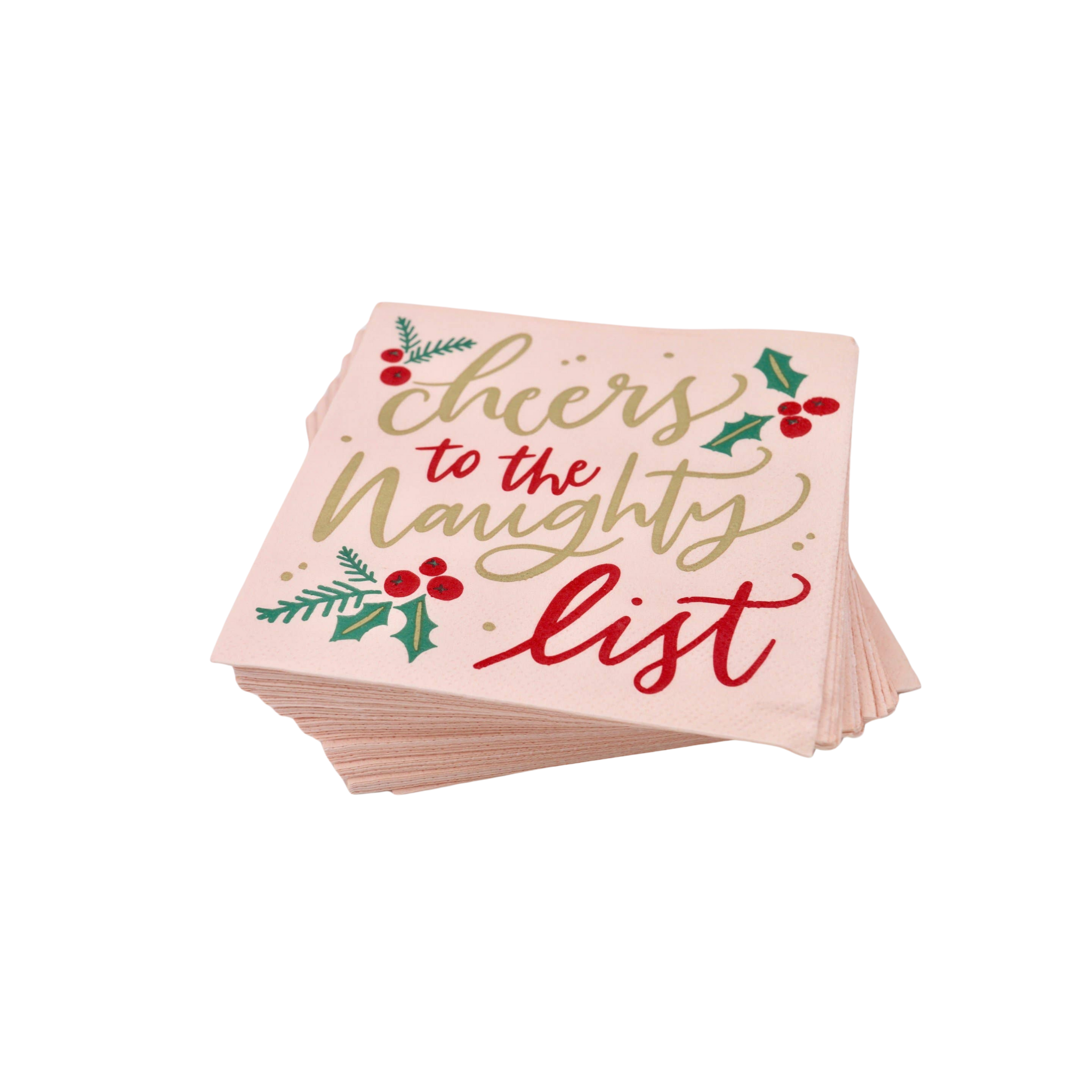 Funny Christmas Napkins | Cheers to the Naughty List