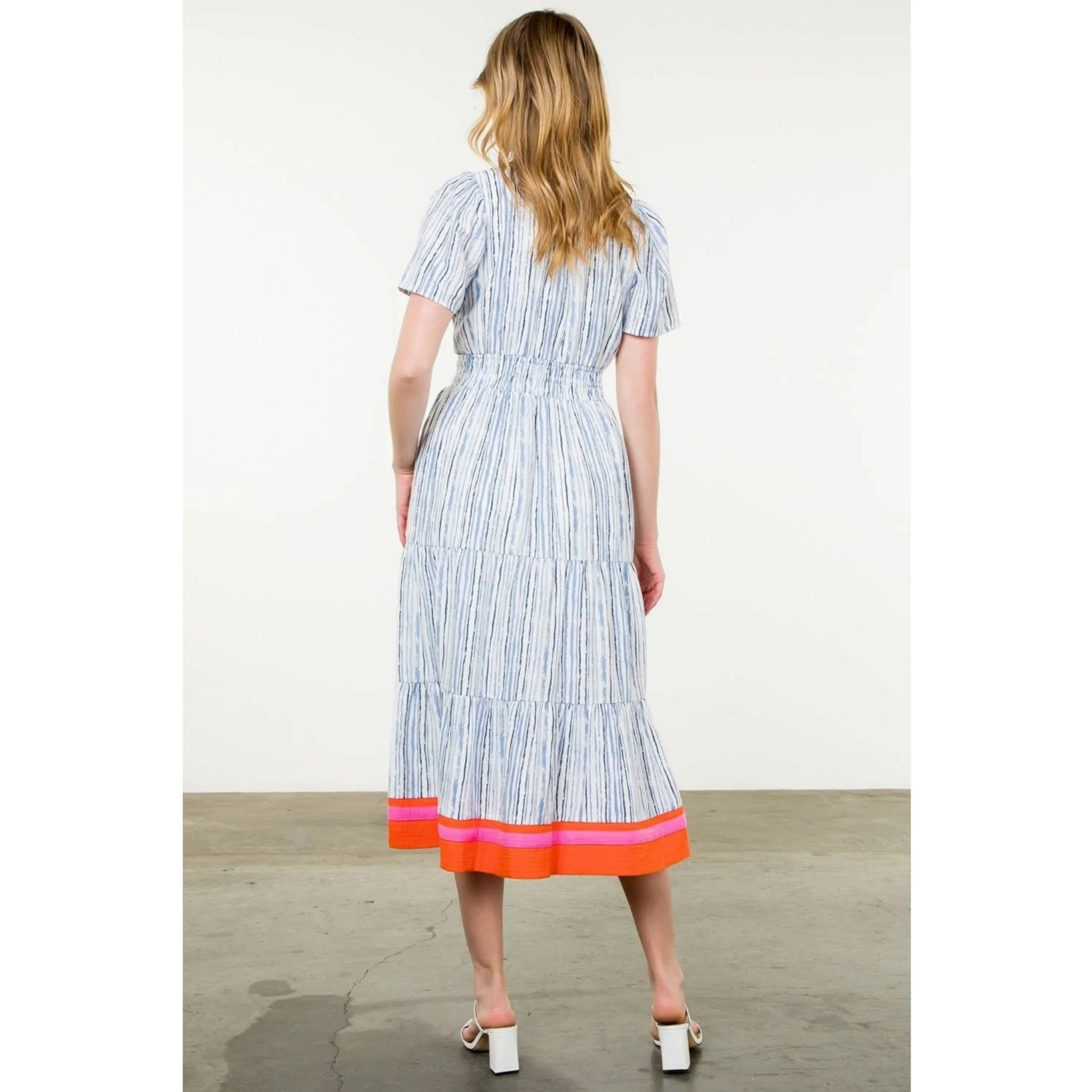 Short Sleeve Print Maxi Dress