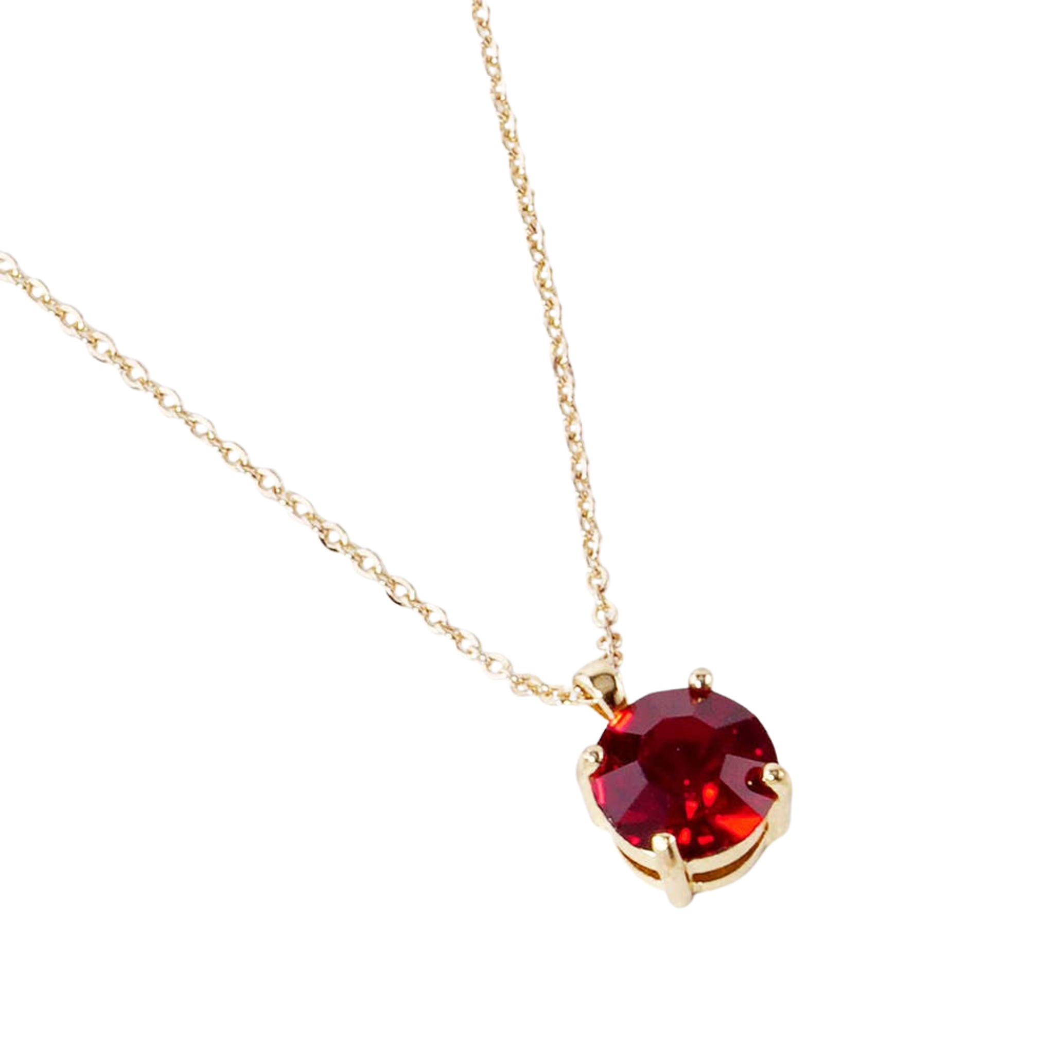 Gold Birthstone Pendant Necklace