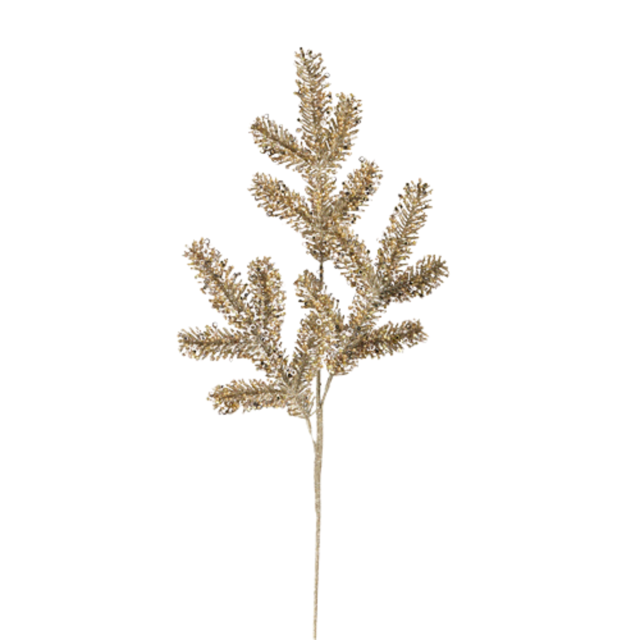 Glittered Champagne Pine Spray | 30"