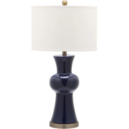 Navy Column Ceramic Table Lamp