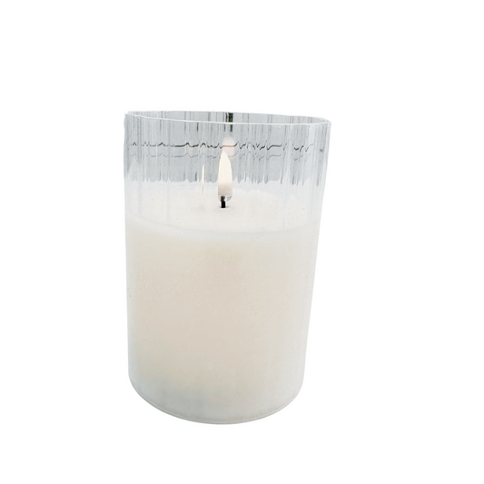 3x5 Ivory Faceted Candle