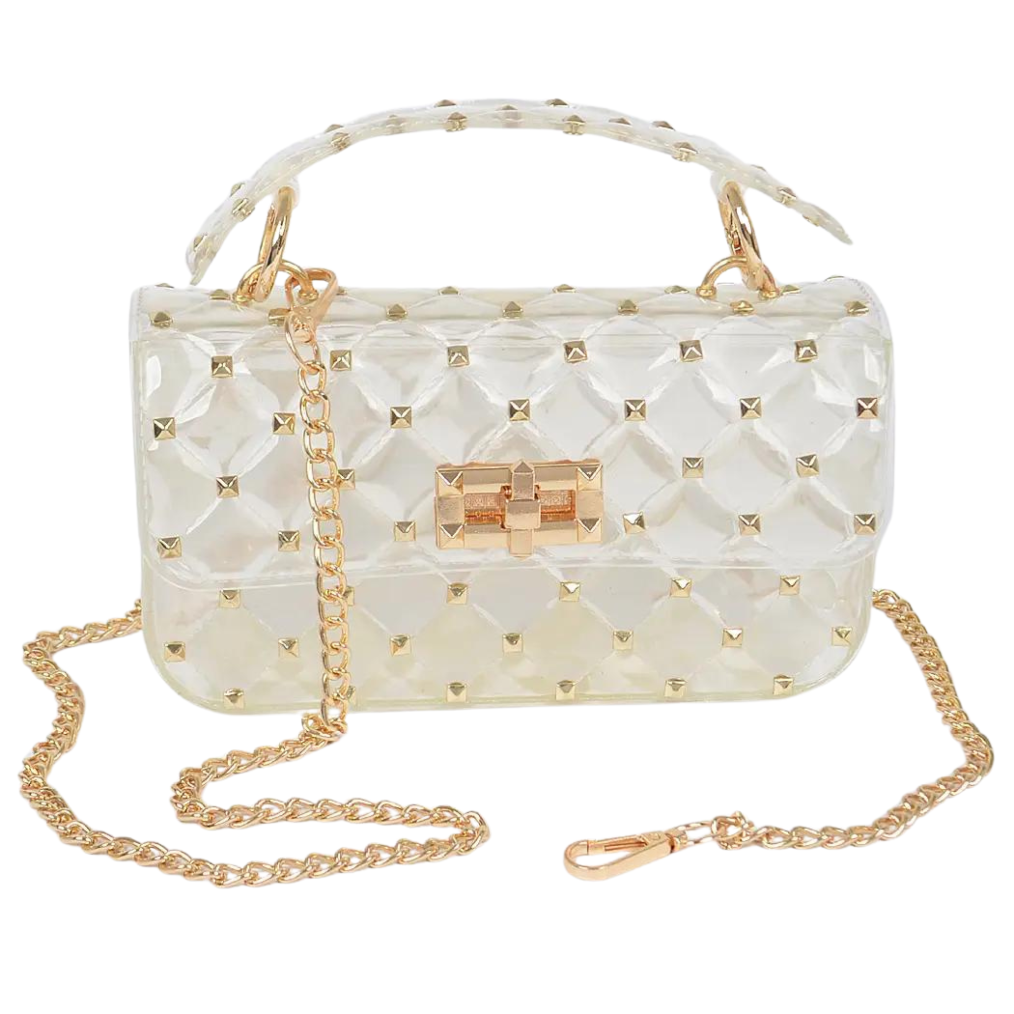 Clear Gold Dot Crossbody Bag