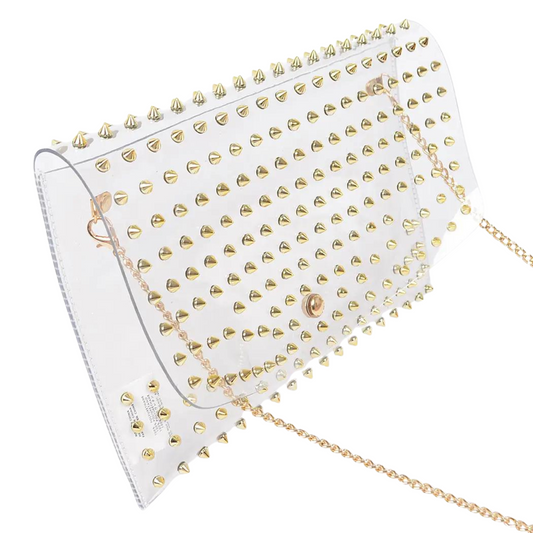 Clear Spiked Envelope Clutch