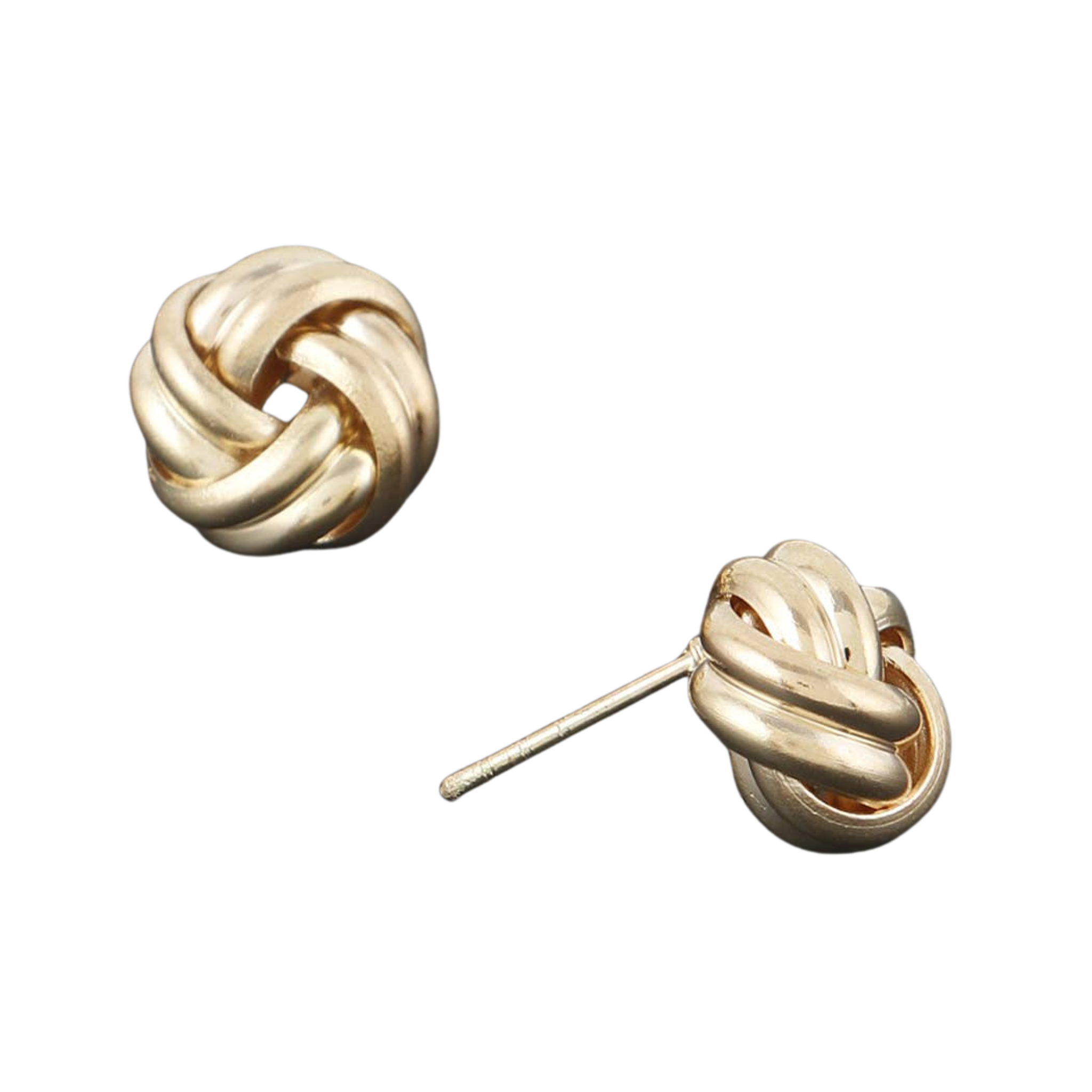 Tight Twisted Knot Earrings - Gold