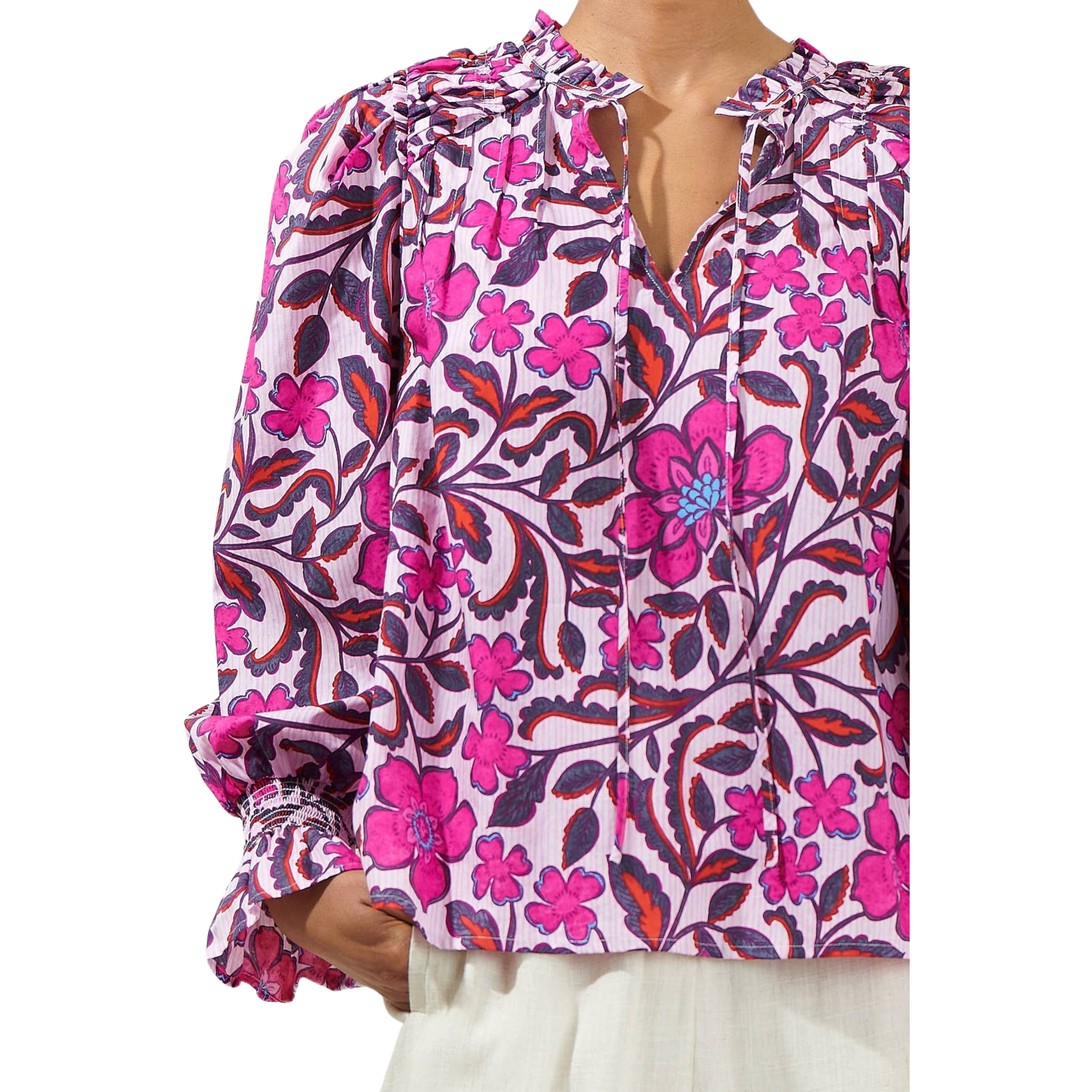 Aubrey Floral Russo Long Sleeve Blouse