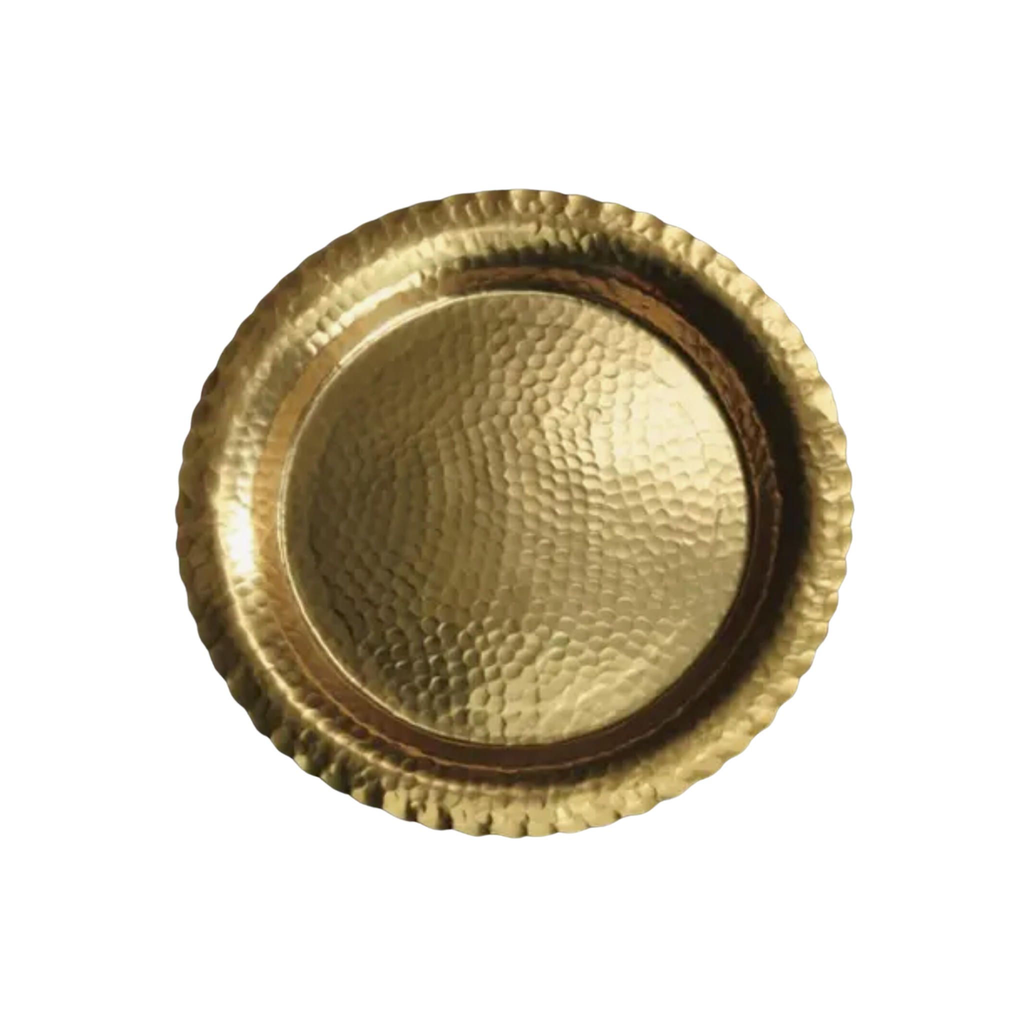 Gilded Hammered Round Plate