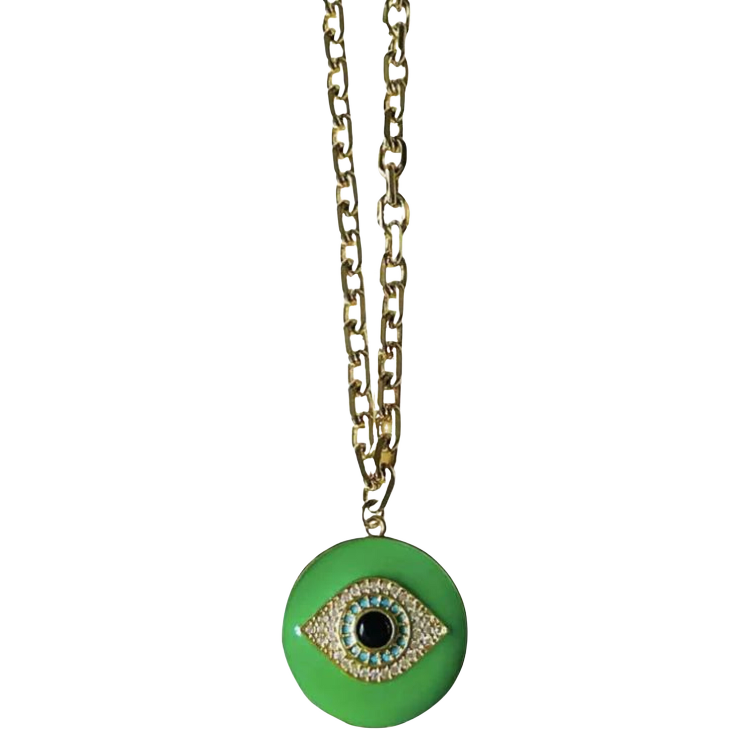 Enamel Evil Eye Necklace