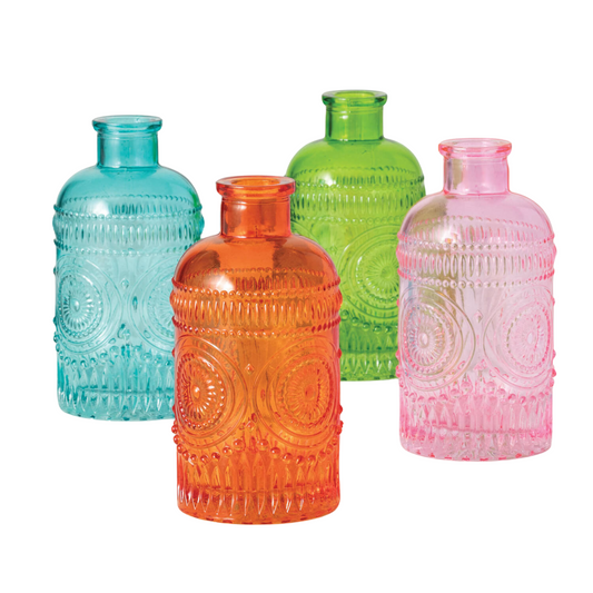 Vintage glass bottle (4 Color Options)