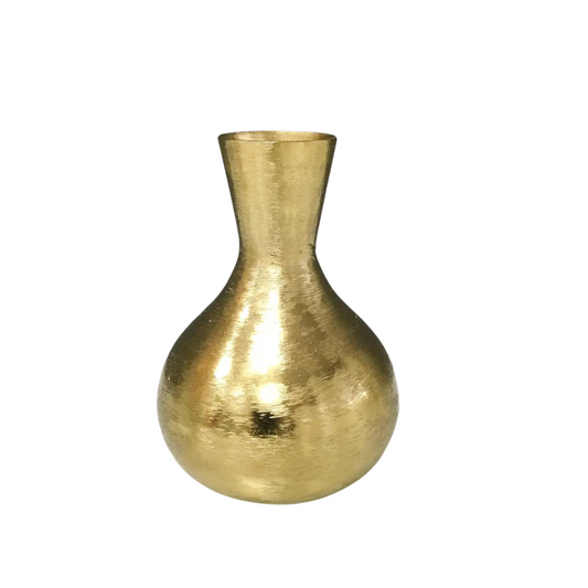 Tapered Gold Etched Flower Vase