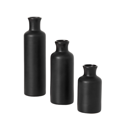 Black Bottle Vases (3 Sizes Available)