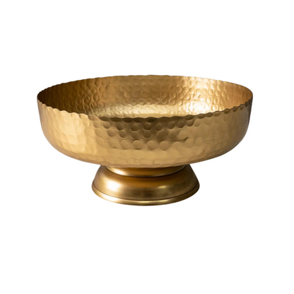 Gold Hammered Pedestal Bowl