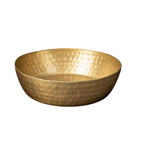 Large Gold Aluminum Serving Bowl