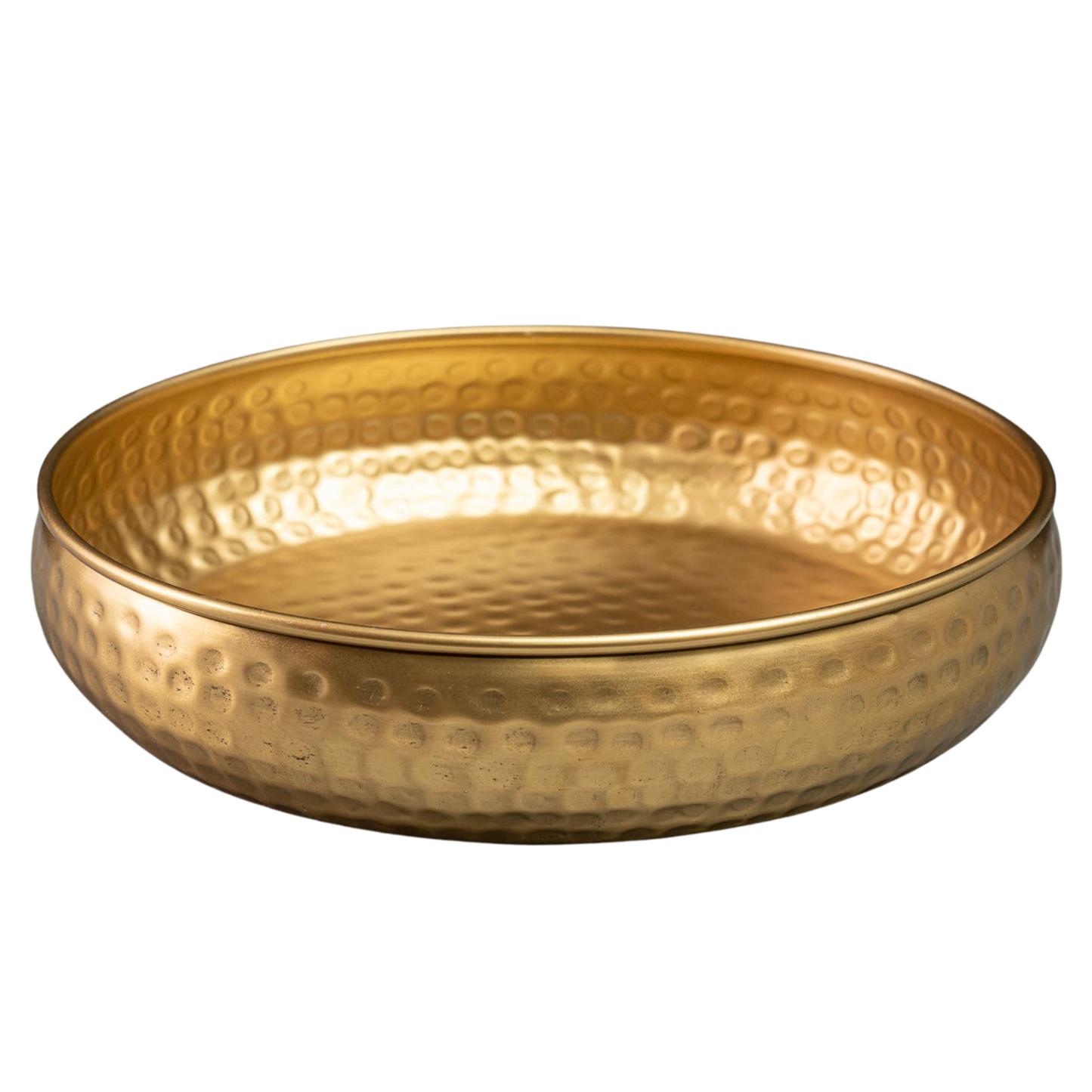 Sleek Gold Hammered Round Bowl