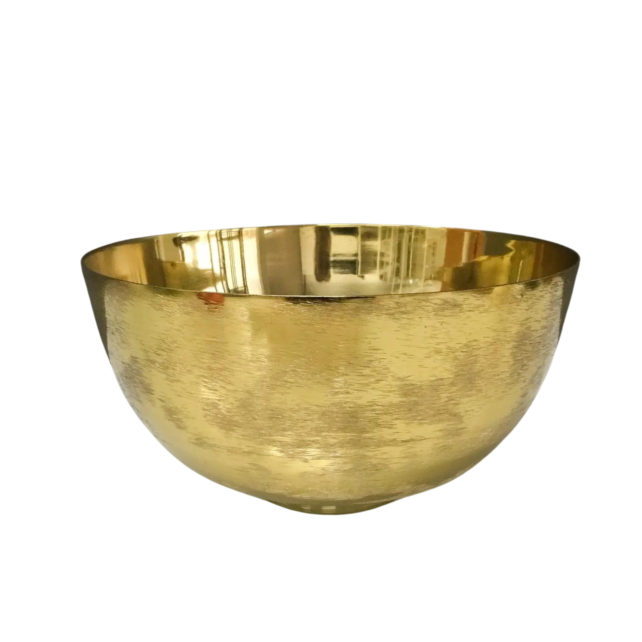 Large Gold Round Etched & Polished Bowl