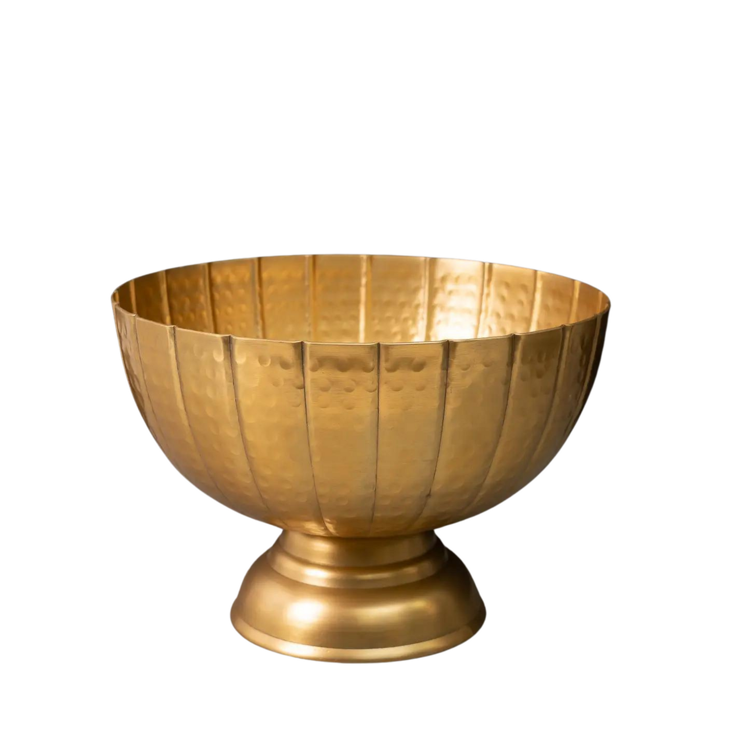 Gold Hammered Pedestal Bowl