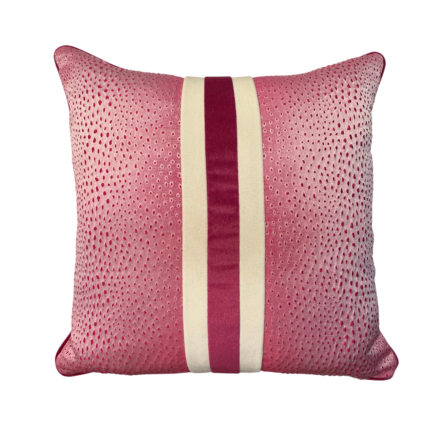 Luxe Lizard Lounge Pillow With Magenta Stripe | 22"x22"