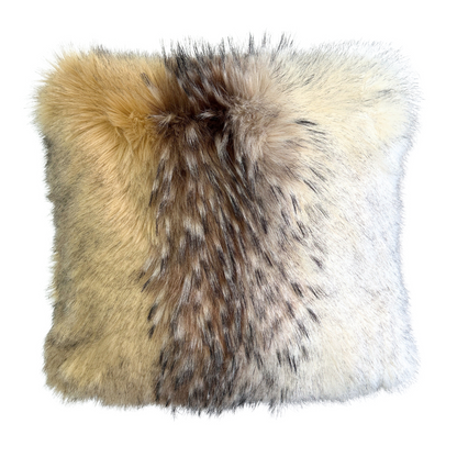 Artic Wolf Faux Fur Pillow | 18"x18"