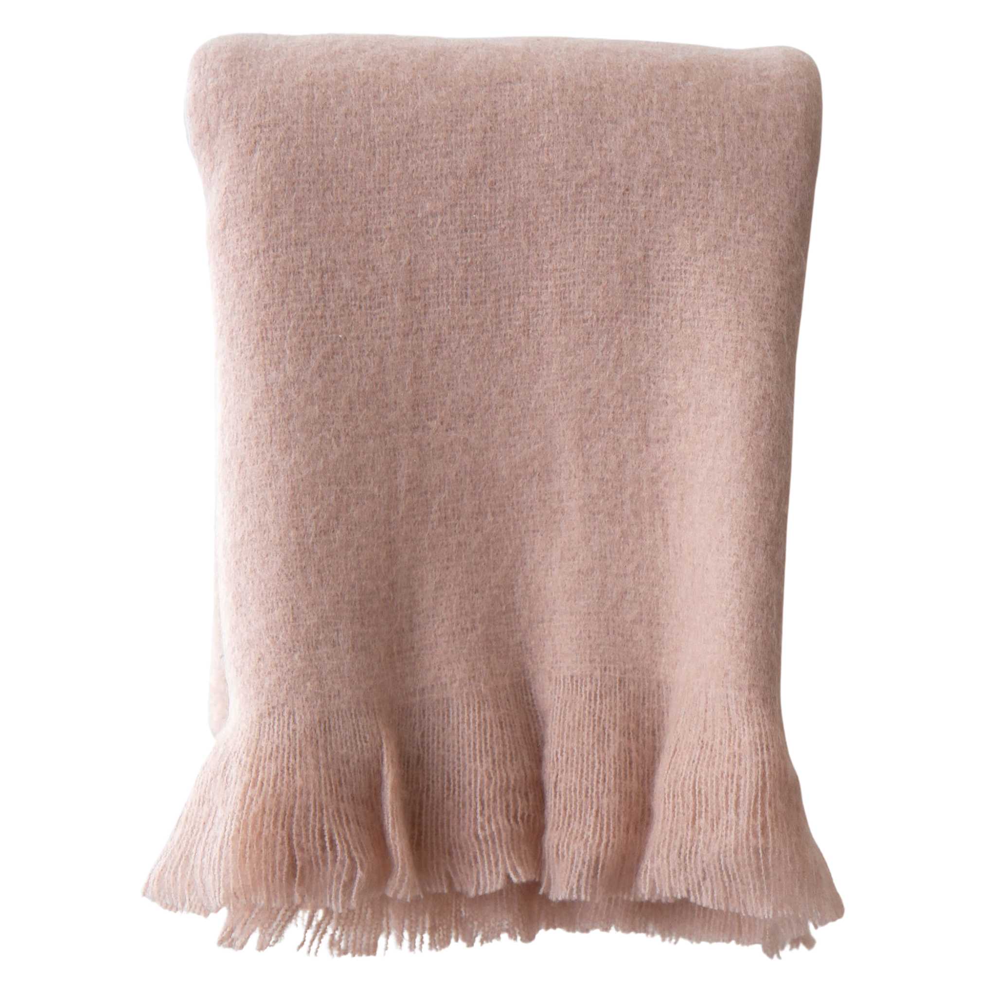 Adley Faux Mohair Throw | Rose