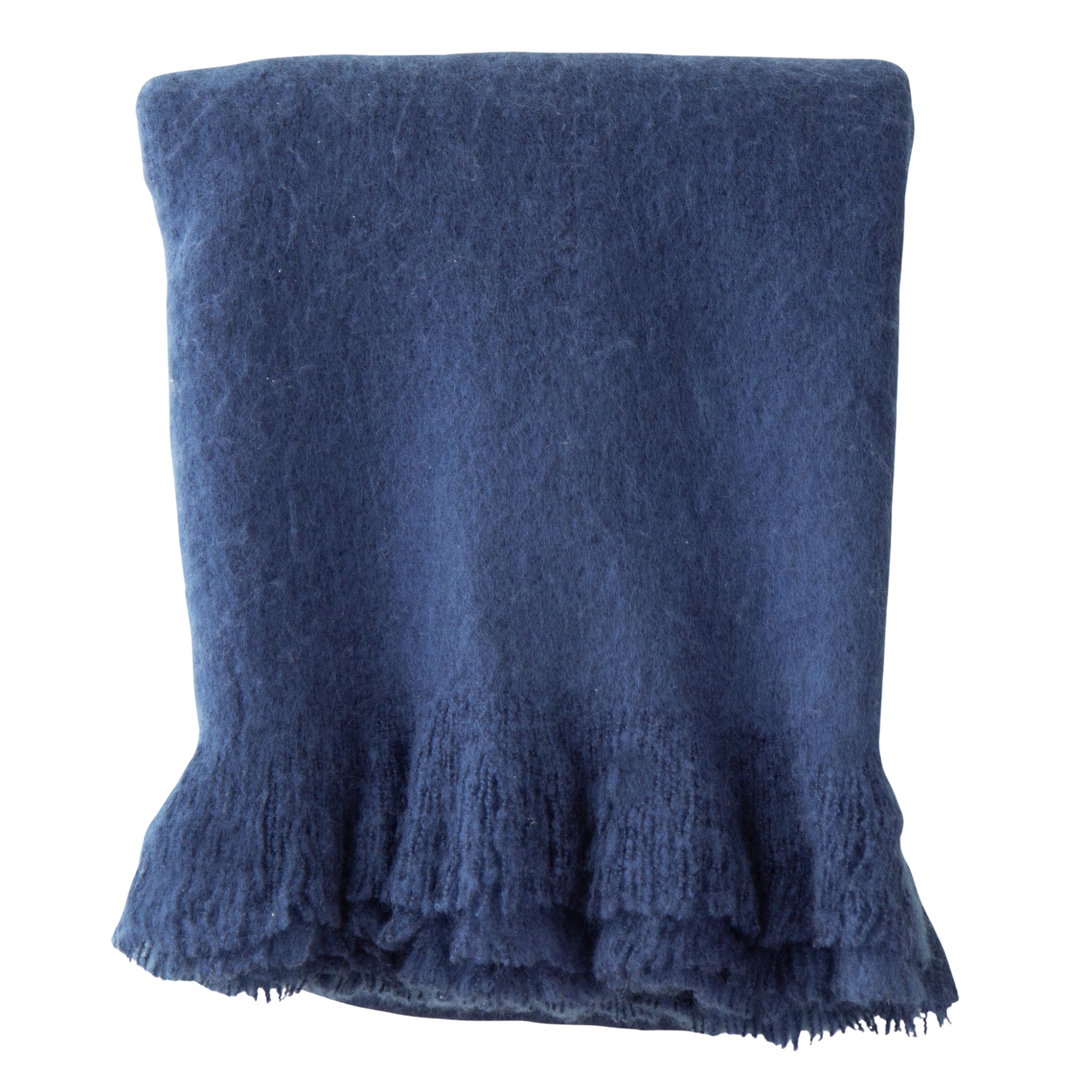 Adley Faux Mohair Throw | Navy