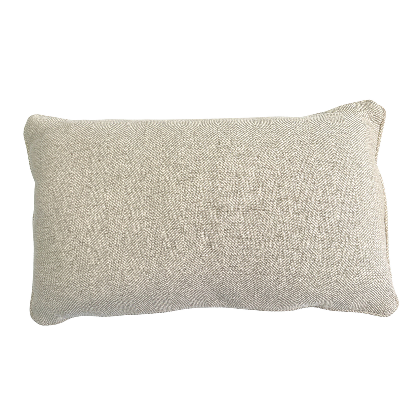 Tan Herringbone Lumbar Pillow | 12"x22"