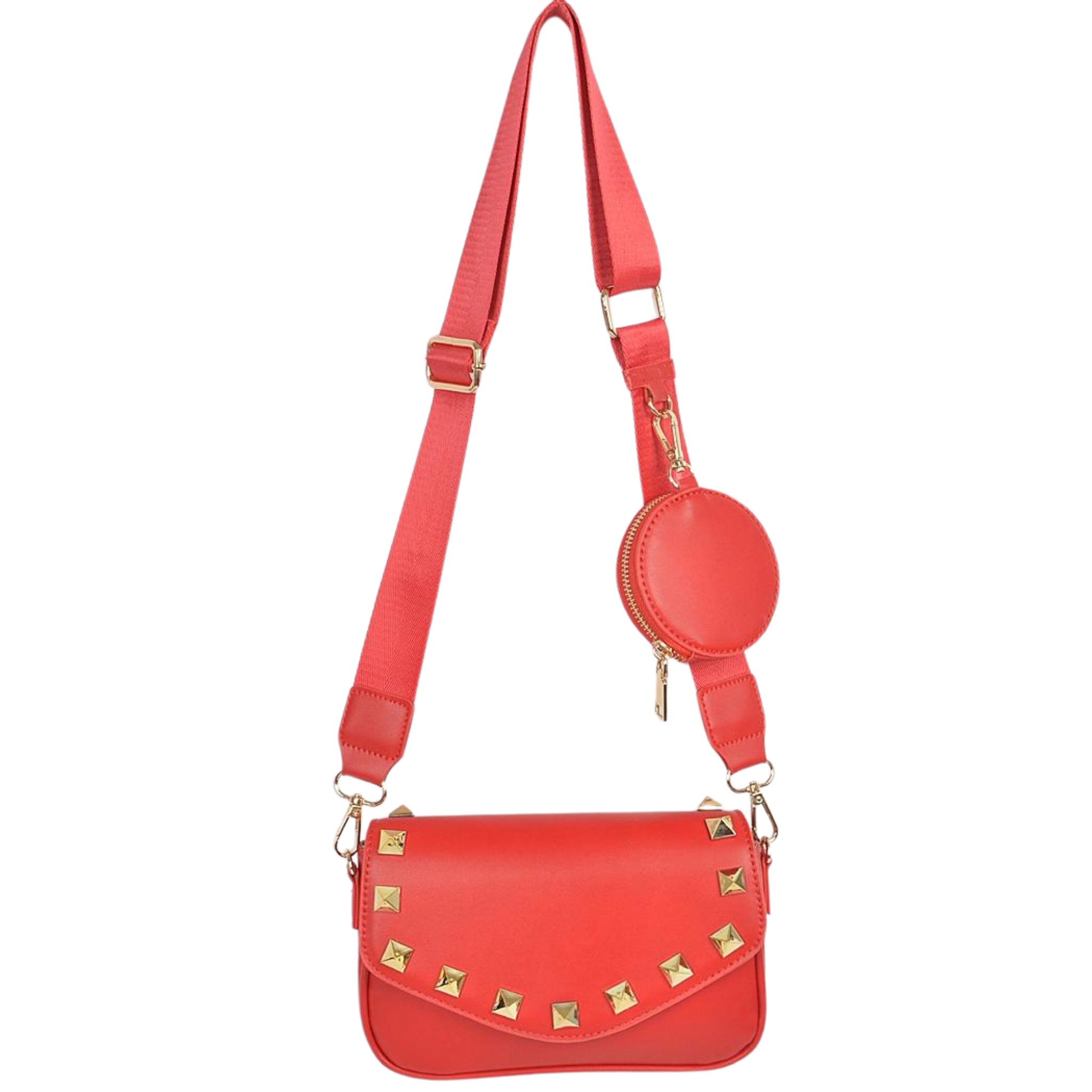 Medium Stud Bag With Air Pod Case | Red