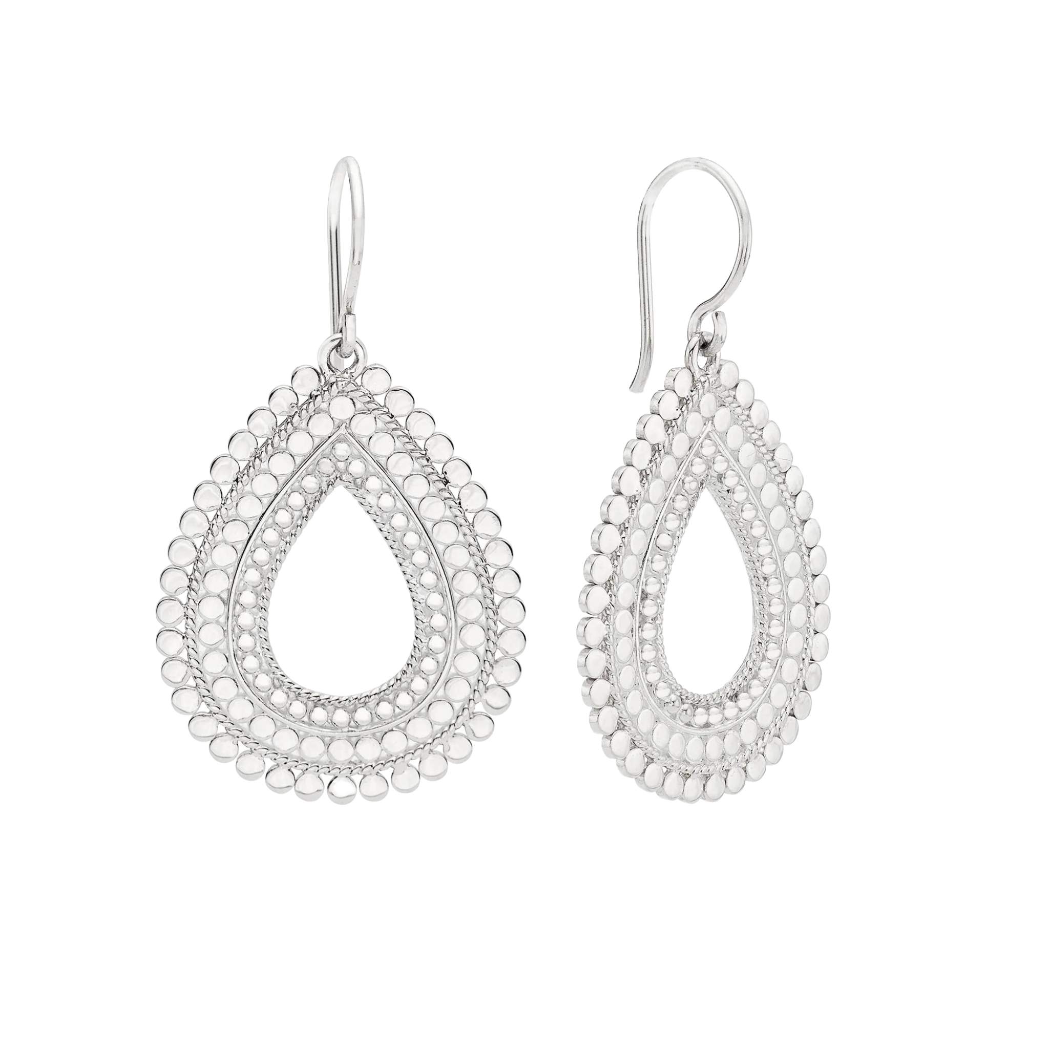 Anna Beck Large Scalloped Open Drop Earrings | Silver