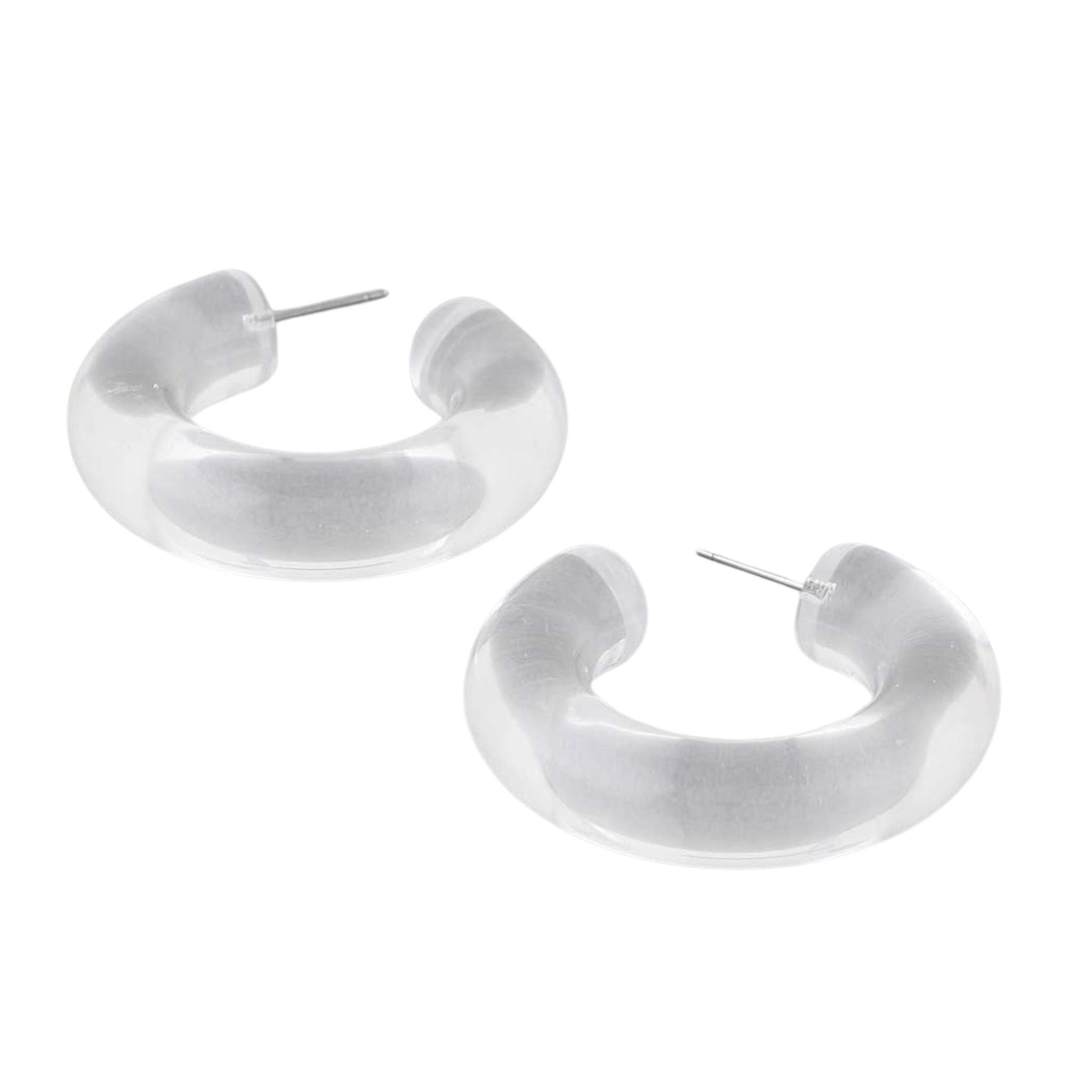 Bulky Hoop Earrings | Clear