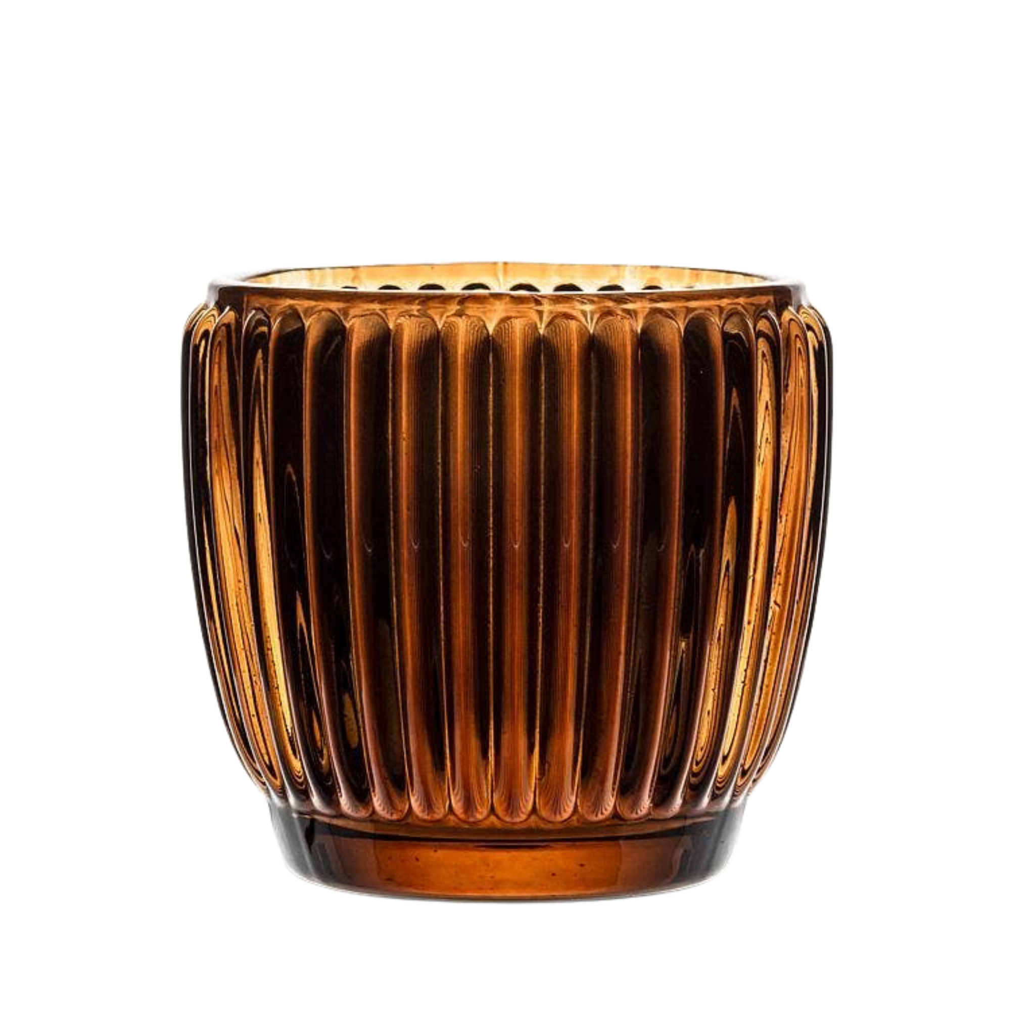 Ribbed Votive | Brown