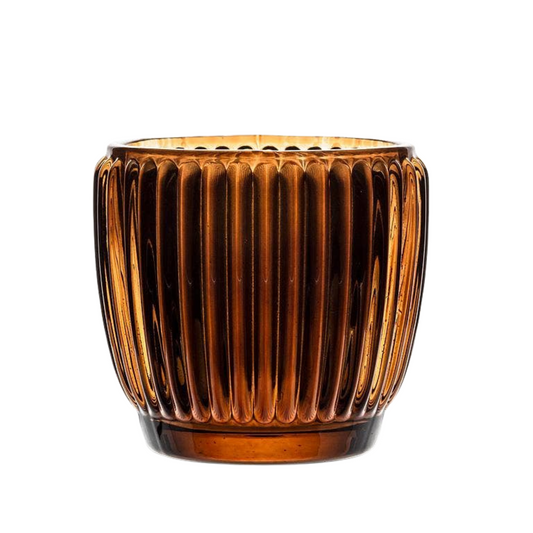 Ribbed Votive - Brown