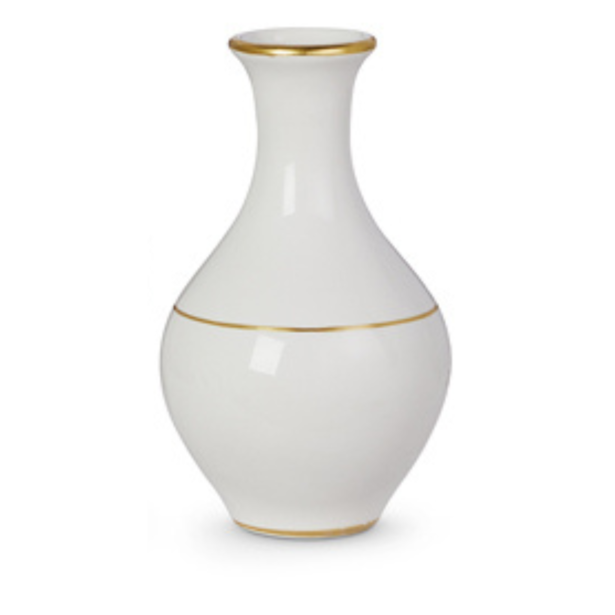 Gold Accent White Vases - 3 Styles