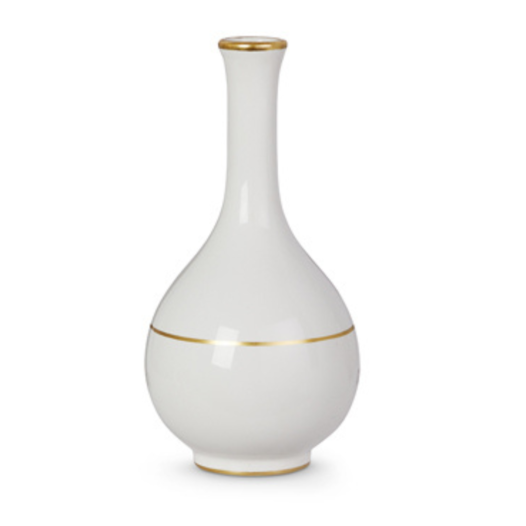 Gold Accent White Vases - 3 Styles