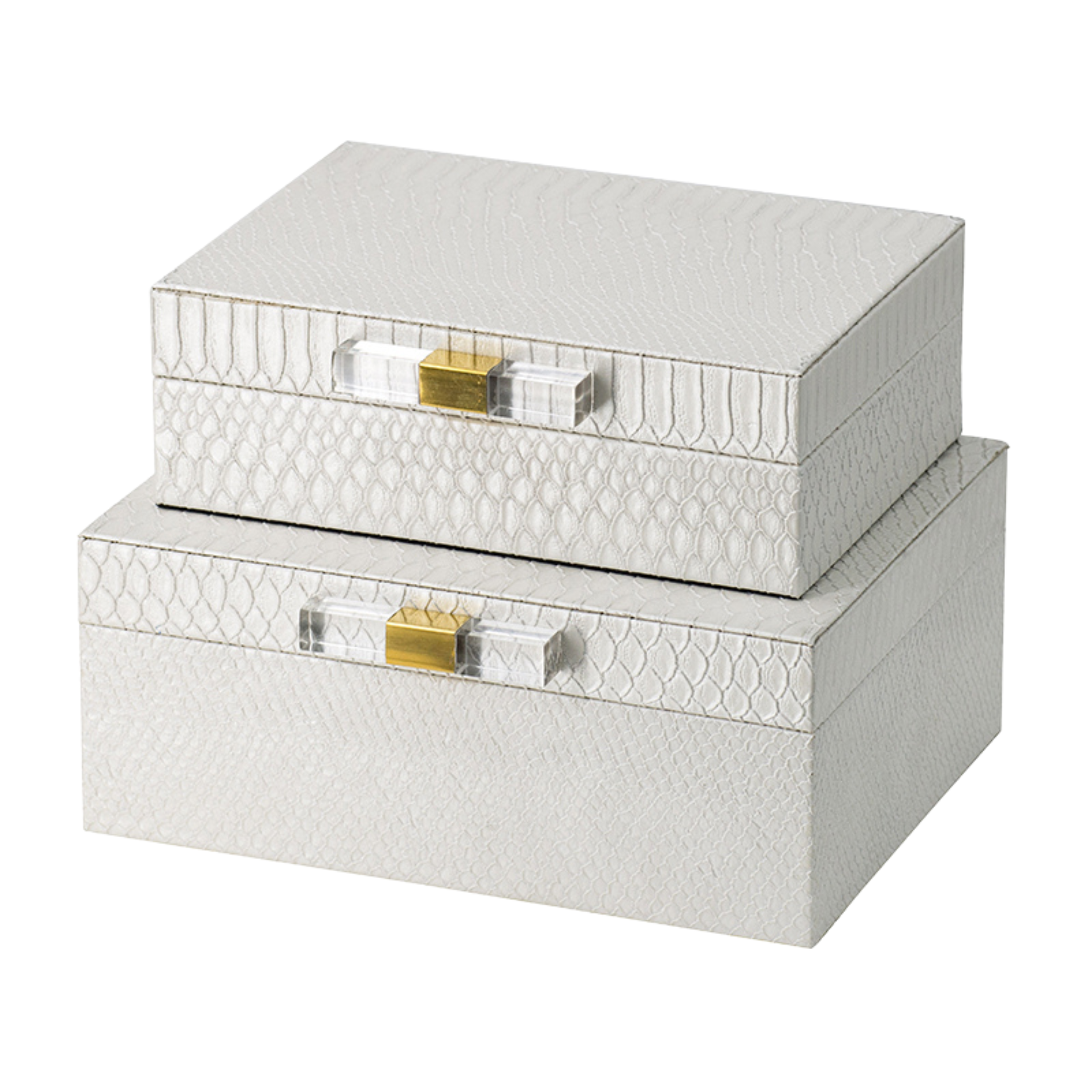 White Snakeskin Pattern Box | 2 Sizes