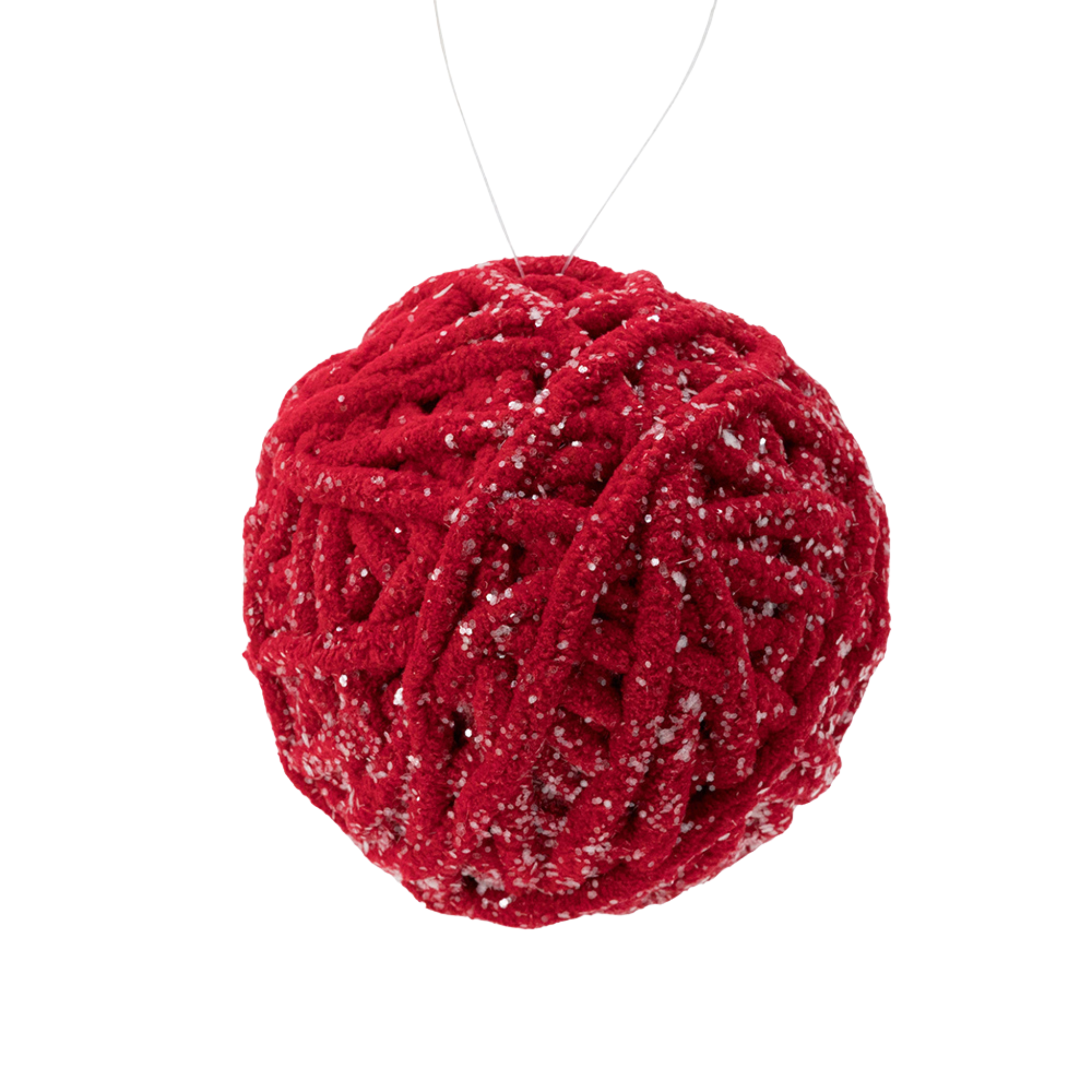 Red Yarn Ball Ornament | 4"